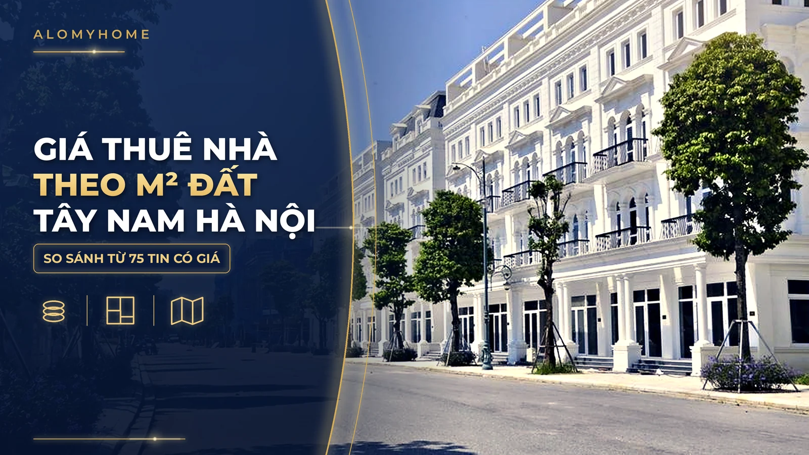 Giá thuê nhà tính theo m² đất: so các khu đô thị Tây Nam Hà Nội